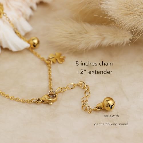 Image of Dainty Gold Shell Pearl Charm Ankle Bracelet for Women Trendy non-Tarnish Adjustable Anklet Summer Beach Fashion Jewelry Gift