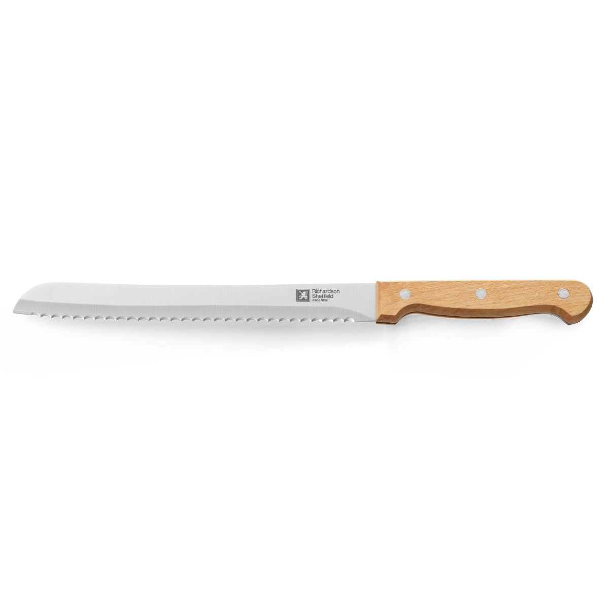 Richardson Sheffield - Couteau à pain - Artisan - Acier inoxydable 13 C, Finition Satinée - Lame 20 cm - Bois clair