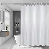 Deeke Badezimmer-Vorhang, Duschvorhang, 180cm L x 200cm B, Kunststoff, weiß, niedlich, wasserdicht, PEVA-Duschvorhänge, leichte Duschvorhänge für Badezimmer & 12 rostfreie Ösen