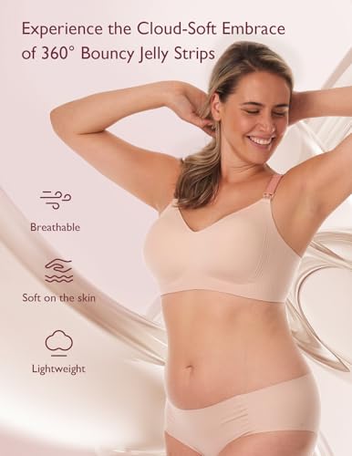 Momcozy Nursing Bras for Breastfeeding, 3.0 Jelly Strip Lift Support Maternity Bra, Seamless Soft Wirefree Pregnancy Bra4