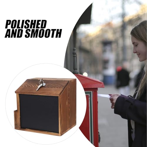 Boîte à suggestions verrouillable en bois noble et tableau - 4