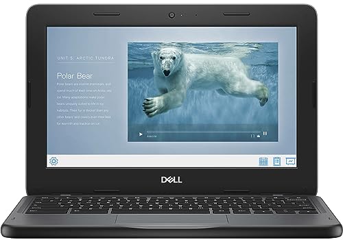 Dell Chromebook 3110 Pantalla Táctil Ordenador Portátil, Pantalla HD de 11,6 Pulgadas (1366 x 768), Intel Celeron N4500, 4 GB de RAM, SSD de 32 GB, teclado QWERTY americano, Windows 11 Pro