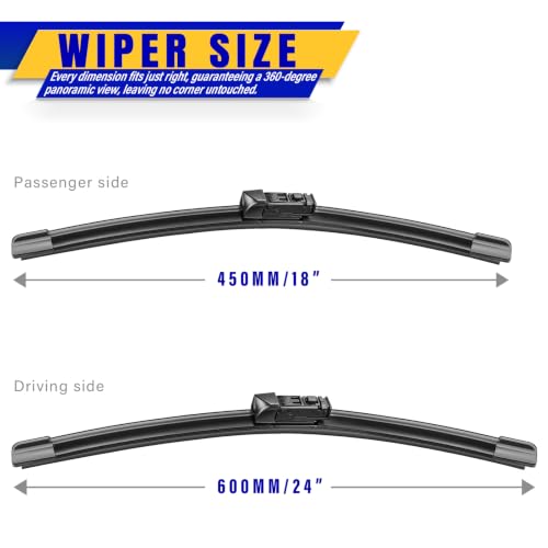 Image of 24 inch 18 inch Front Wipers Fits Mazda CX5 CX-5 2017-2025 Wiper Blades