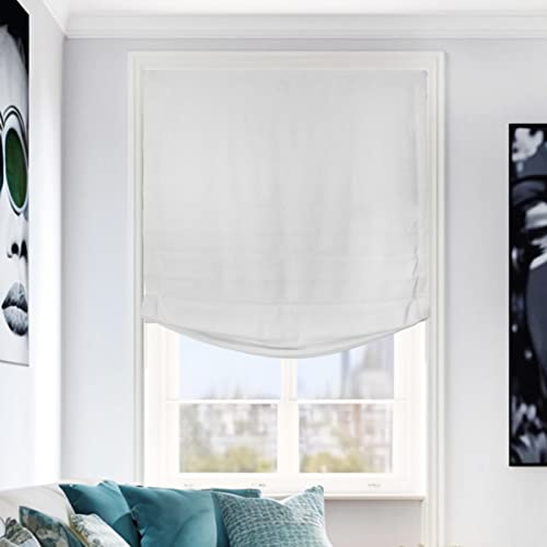 CHICOLOGY, Persianas romanas, decoración de ventana para el hogar, suelta, Blanco, 100 cm de ancho x 163 cm de alto