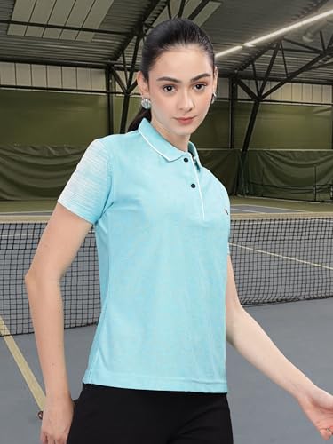 Image of STELLERS Women's Half Sleeve Active Wear Polo T-Shirt| Feather Touch Feel | Regular Fit | Odour Resistant | Anti-Static | Wrinkle Free | Quick Dry | Stretchable | Lightweight | Sweat-Proof
