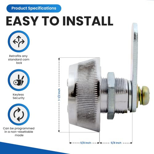 Combi-Cam 7850R-S Combination Cam Lock, 5/8" Chrome Finish #TOP2