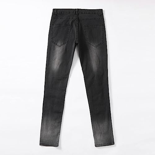 Ripped Denim Pants for Men Slim Fit Distressed Destroyed Jean High Waist Washed Vintage Classic Skinny Jean Streetwear3