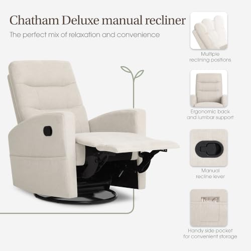 Image of Dream On Me Chatham Deluxe Nursery Glider Recliner, Amazon Exclusive, Vanilla Oat