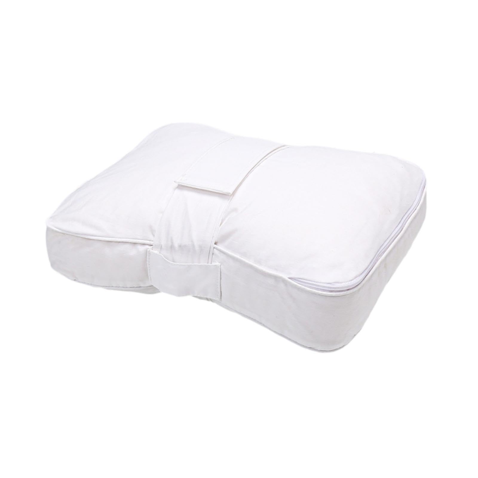 Zambuph Cotton Polyester Knee Pillow Soft Knee Pillow Provides Excellent Support Home Under Ensuring Restful Sleep At Night Soft For Side Sleepers Neck, White, 34x24cm