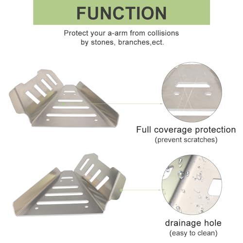 Image of Front A-Arm Guard Fit for Can-Am Defender HD8 HD10 HD7 HD9 HD5 4X4 | 4.0mm Aluminum Front Splash Guard, 2-Piece Front Set, Drainage Holes for Easy Cleaning, Protects A-Arms from Rocks /Stumps
