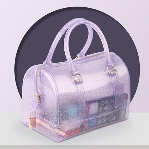 Image of Ladies Summer Jelly Pillow-shaped Top Handle Handbag Candy Color Transparent Crystal Purse