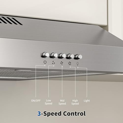 FIREGAS 60cm Stainless Steel Extractor Hood - Brushless Motor, 3 Speed, 250 m³/h, Energy Class A+, Low Noise Level, Wall or Under Cabinet Installation