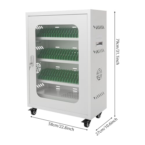 Image of 50 Device Cell Phone Charging Station, Rechargeable Cellphone Locker Storage Charging Station, Mobile Charging Cabinet for Cell Phone, USB Cell Phone Charging Cart with Lock
