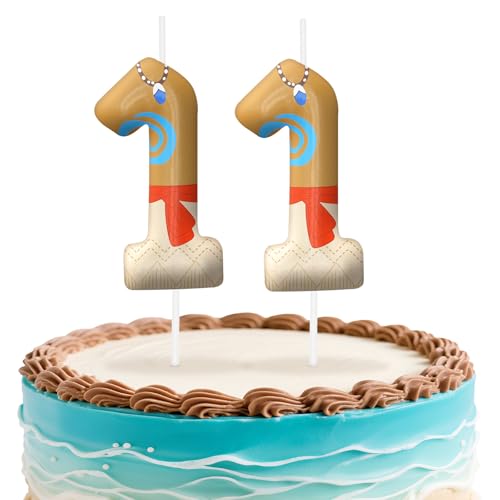 Image of Hawaii Number 11 Birthday Candles, Island Themed Cake Topper for Boys Girls Cake Decorations, Birthday Decorations Party Supplies, Number Candles for Party Decor