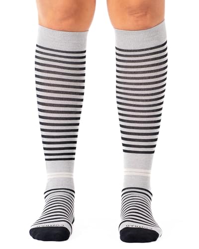 Comrad CloudCotton Knee High Socks - 15-20mmHg Graduated Compression Socks - Combed Cotton Support Socks