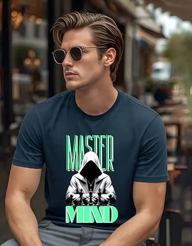 Image of Mastermind Printed T-Shirt for Men | 180 GSM Cotton Blend Men's Tshirt | Regular Fit Half Sleeve Round Neck Printed t-Shirt | Graphic T-Shirt for Men
