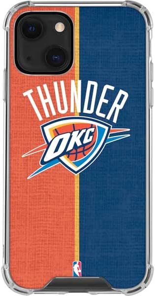 Skinit Clear Phone Case Compatible with iPhone 14 - Officially Licensed NBA OKC Thunder Split Design