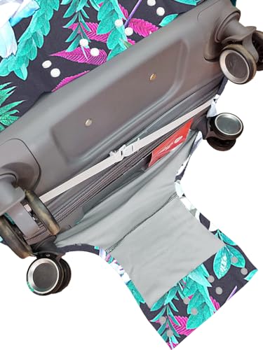 Image of Cortina Tropical Print Travel Suitcase Eco-Friendly Cover | Small | Fits 18-22 Inch Luggage | Polyester-Spandex | 55cm (20 inches) | Luggage Protectors | Anti Scratch /Dust | Pack of 1 | Blue 1