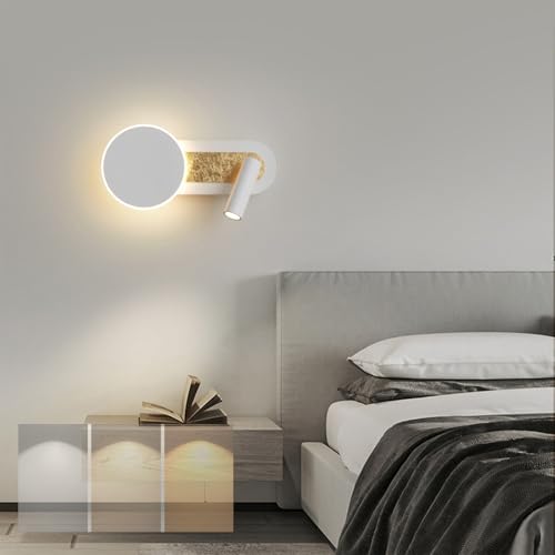 Lámpara de pared estética y moderna con aplique de pared LED de bajo consumo en color blanco