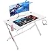 Mr IRONSTONE White Gaming Desk 45.3" Gaming Table Home Computer Desk with Cup Holder and Headphone Hook Gamer Workstation Game Table (45.3" Wx29 D) (White)