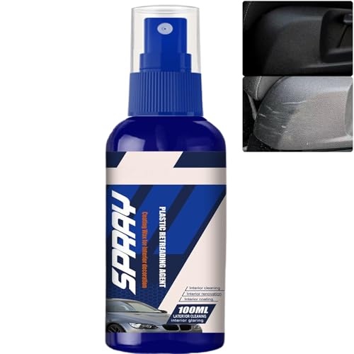 JASUBAI Decal Restore Agent - Plastic & Leather Restorer for Cars, RVs Motorcycles, Black Trim Refurbish Spray, Long-Lasting Dashboard, Seat Exterior Plastic Protection, Scratch Fading Repair (1Pcs)