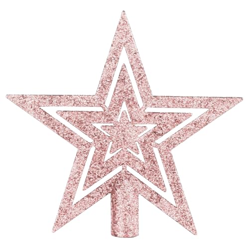 VEYLIN Weihnachtsbaumspitze – Roségoldener Stern für...