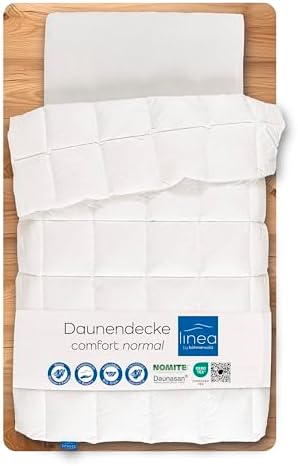 1. Bild von LINEA by böhmerwald Comfort Daunendecke normal, 90% Daunen / 10% Federn, weiß, 135 x 200