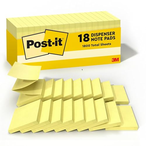 Post-it Pop-up Notes Canary Yellow en pack éco de 18 blocs notes auto-adhésifs pour dévidoir