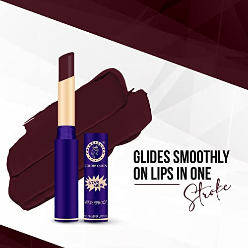 Image of Colors Queen Queen Lips Matte Lipstick | Long Lasting Lipstick Waterproof Highly Pigmented with Smooth Application | Smudge Proof Lipstick for Women (27 - Wine Mahroon)