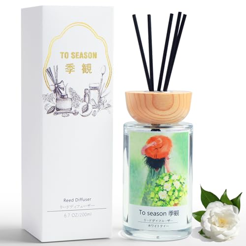 ディフューザー ルームフレグランス リードディフューザー ホワイトティーの香り White Tea 大容量 200ml 約3ヶ月分 スティック付き アロマディフューザー フレグランス インテリア 消臭 除菌 爽やか 優しい香り 玄関 芳香剤 部屋用 誕生日 母の日 プレゼント 人気