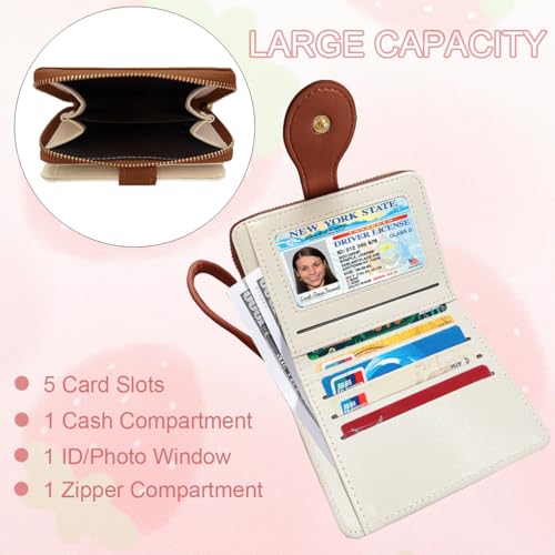Image of Cute Print Wallet Blueberry Strawberry Cherry Wallet with Credit Card Holder Zipper Coin Purse for Women Girls (COOKIE)