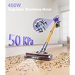 Cordless Vacuum Cleaner, 450W 50Kpa Powerful Stick Vacuum, Up to 70Mins Rechargeable Battery, Vacuum Cleaners for Home Anti-Tangled Lightweight Handheld for Hardwood Floor, Carpets, Pet Hair - Image 2