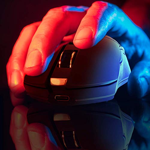 Klim Blaze Rechargeable Wireless Gaming Mouse Rgb New 2023 - High-Precision Sensor And Long-Lasting Battery - 7 Customizable Buttons - Up To 6000 Dpi - Wired & Wireless Mouse For Pc Mac & Ps4 Ps5 #TOP4