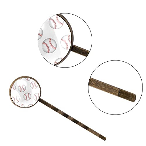 Pasadores para el pelo antideslizantes patrón béisbol para sujetar mechones 3