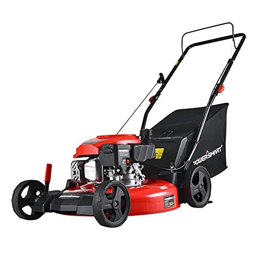 PowerSmart Lawn Mower, 21-inch & 170CC, Gas Powered Push Lawn Mower with 4-Stroke Engine, 3-in-1 Gas Mower in Color Red/Black, 5 Adjustable Heights (1.18''-3.0''), DB2194PR