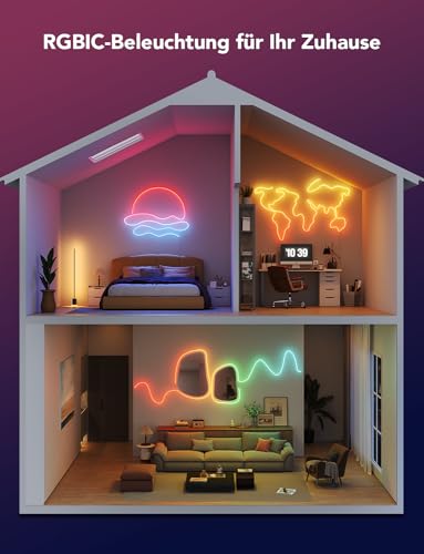Govee Neon Rope Light 2, RGBIC LED Strip 5m mit Smart-Funktionen und DIY-Design