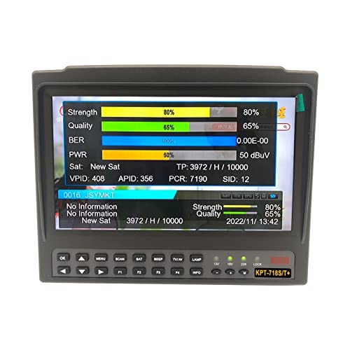 Medidor de Campo TDT, KPT-718ST DVB-S2 DVB-T2 DVB-C Buscador de satélite Medidor HD Satélite Receptor de TV Análisis de espectro Mejor Ws-6916 6906 6933 ,para configurar antena parabólica(KPT-718ST NO