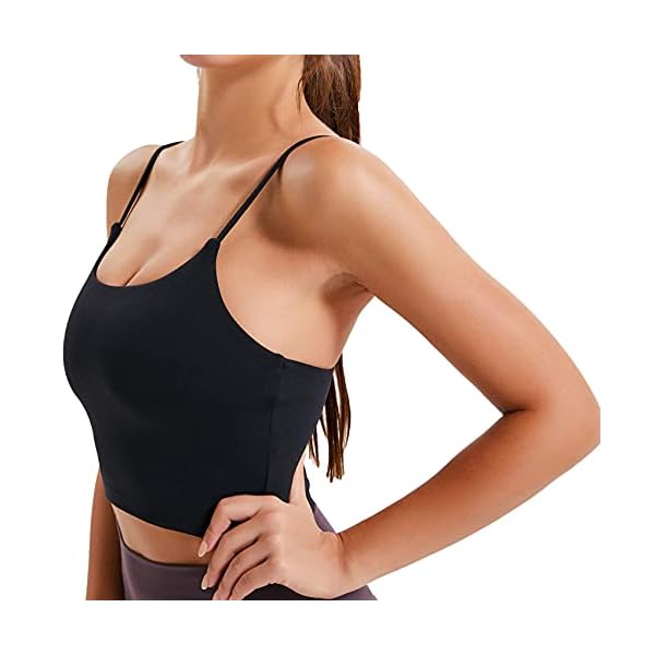 Lemedy Women Padded Sports Bra Fitness Workout Running Shirts Yoga Tank Top (XL, Black)