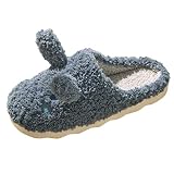 Herren Hausschuhe Herbst und Winter bequem Mode Cartoon Kaninchen warm Indoor rutschfest Schuhe Herren 2