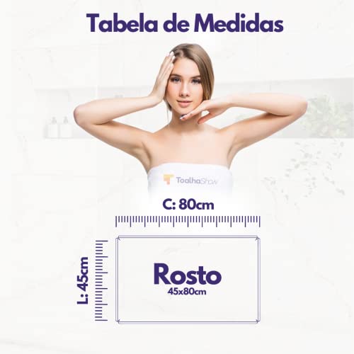 Kit 05 Toalhas de Rosto Gigante Felpuda Alta Absorção 100% Algodão 45x80cm 430g/m² Atacado - Azul Cl