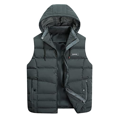 Veste trench sans manches homme coton premium doudoune isolante chaude kaki XXXXXL