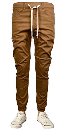 Guytalk Mens Hip Hop Jogger Pants Twill Slim Fit