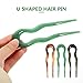 Healvian 3Pcs U Shaped Hairpins Hair Forks French Pin Hairpins for Buns for Women, Color 1