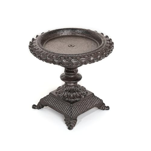 Sungmor Cast Iron Candle Holder - Rustic Style Decorative Pillar Candle Holders, Center Pieces Decoration for Table, Modern Farmhouse French Country Decor, 6.5
