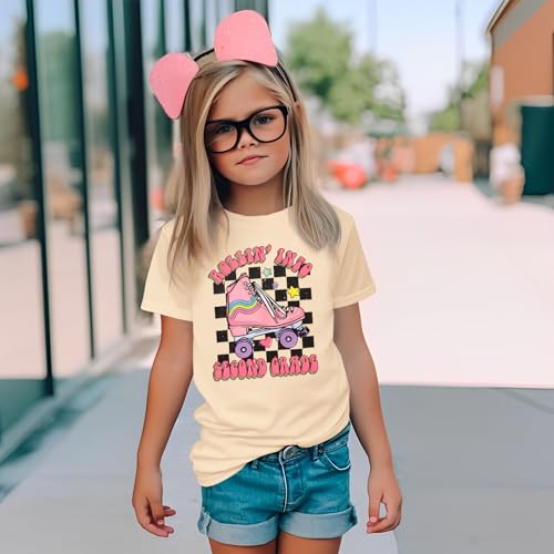 Image of First Day of School Outfit for Girl Rollin Into First Second Third Grade Shirt 1st 2nd 3rd Back to School T-Shirt Top