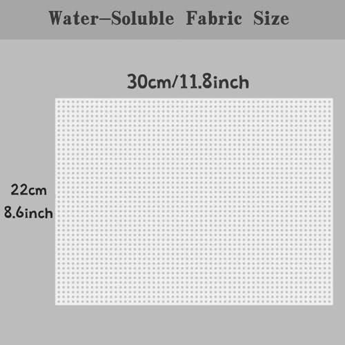 Image of Water Soluble Canvas Cloth, 14 Count Aida Cloth, Cross Stitch Canvas, Disappear in Water DIY Handmade Embroidery Sewing Accessories. (30 x 22cm), White