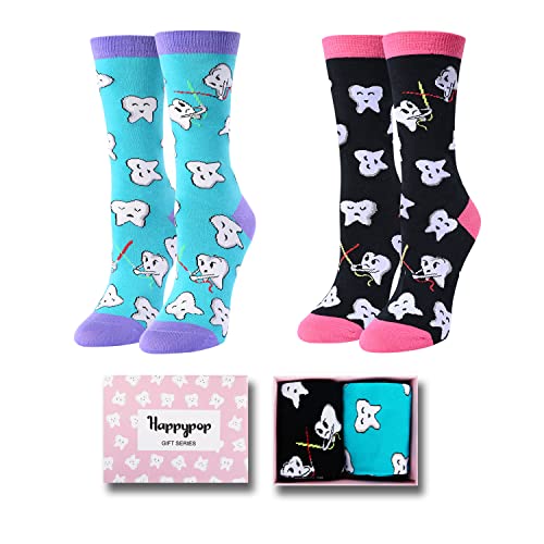 Happypop Tooth Socks Teeth Socks Dental Socks For Women Dentist Socks, Dental Assistant Appreciation Gifts Dentist Gifts Dental School Gifts Teeth Gifts #TOP26