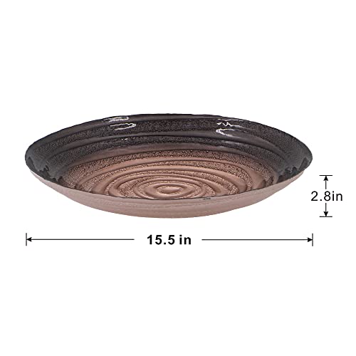 Plato base concéntrico de vidrio púrpura 16" miniatura 2