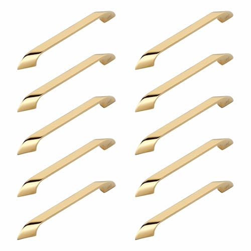 Image of LAPO 10 Inch Cabinet & Drawer Handles for Wardrobe and Kitchen Setup, Smooth Premium Finish, Simple Installation Style, 3 Years Warranty (224mm, PVD Gold Finish, Pack of 10) - Twist
