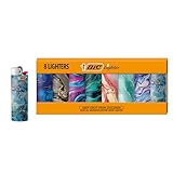 BIC Maxi Pocket Lighter, Special Edition Marble Collection, Assorted Unique Lighter Designs, 8 Count Pack of Lighters (Colors May Vary)